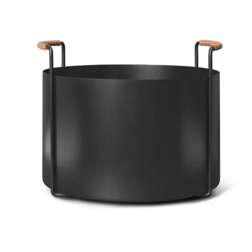 Port wood basket, 42x40x32,4 cm - Black - Ferm Living