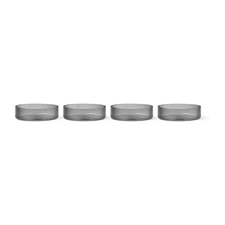 Ripple breakfast bowl 4-pack - smoked grey - Ferm Living