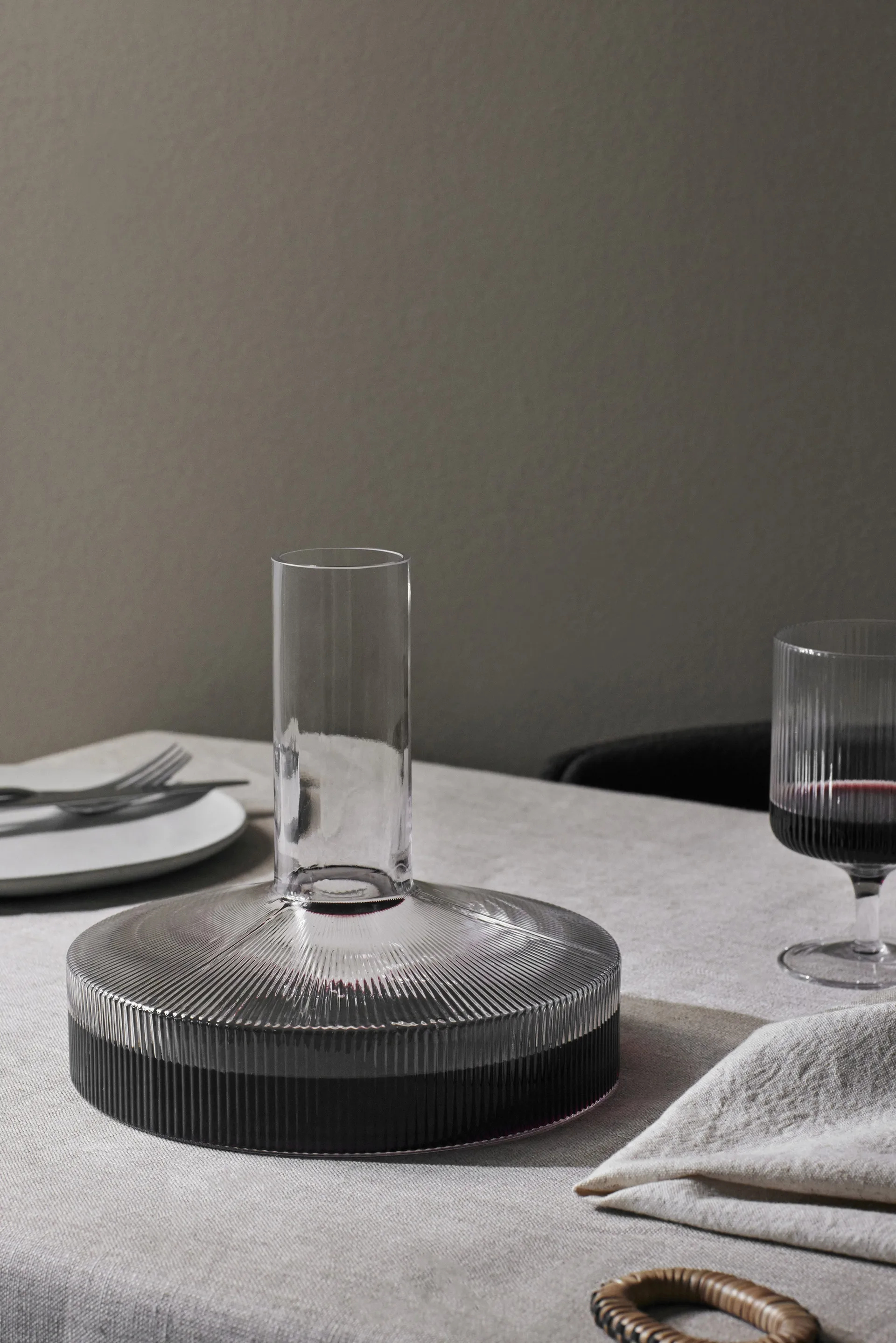 Ripple carafe and glass 17 pieces - Clear,  Ferm Living