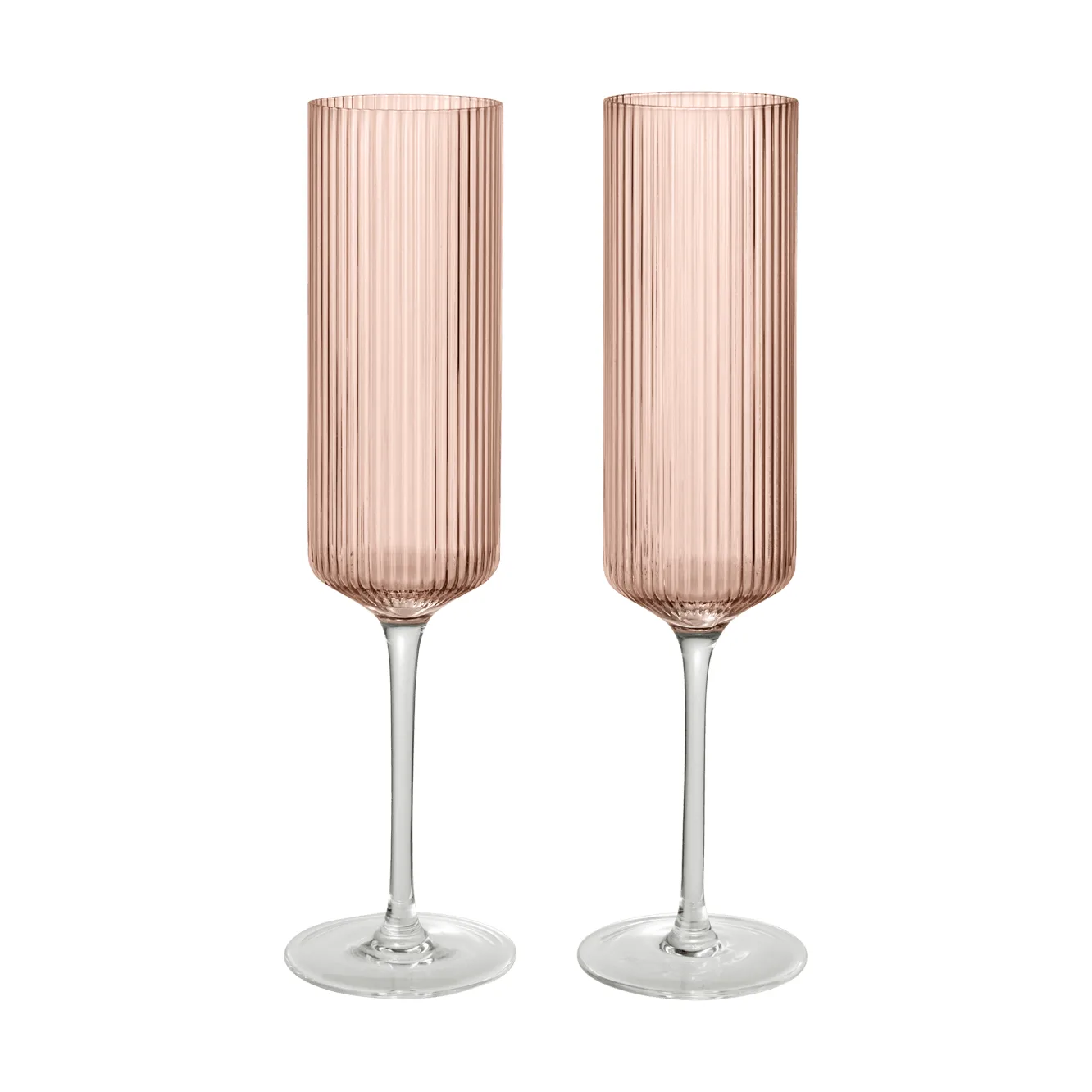Ripple Champagne flutes champagne glasses 15 cl 2-pack, Blush Ferm Living