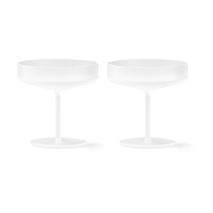 Ripple champagne glass 2-pack - Frosted - Ferm Living
