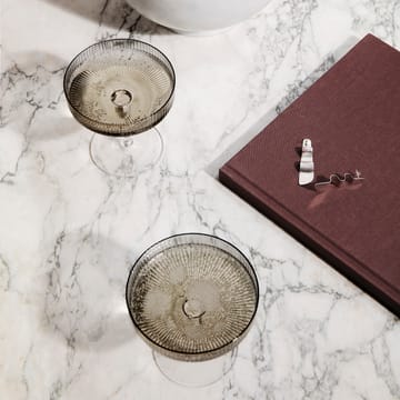 Ripple champagne glass 2-pack - smoked grey - Ferm Living