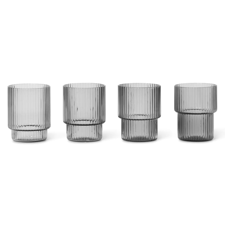 Ripple espresso-glass 6 cl 4-pack, Smoked grey ferm LIVING
