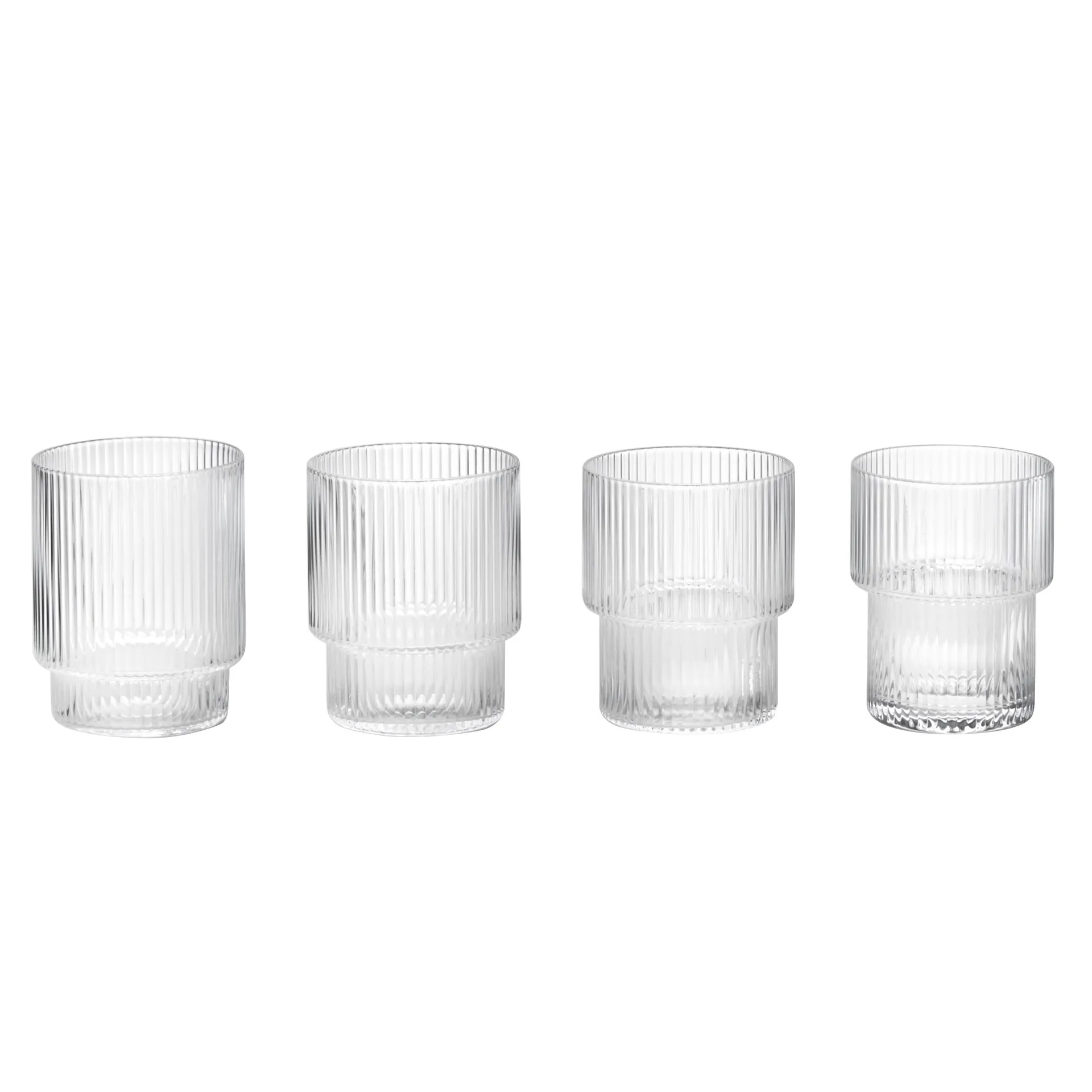 Ripple glass 4-pack, clear Ferm Living