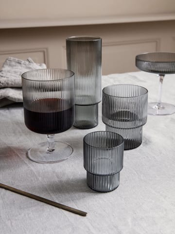 Ripple glass 4-pack - smoked grey - Ferm Living