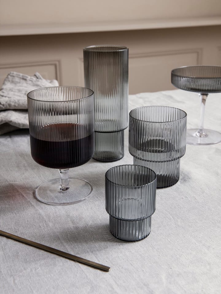 Ripple glass 4-pack, smoked grey Ferm Living