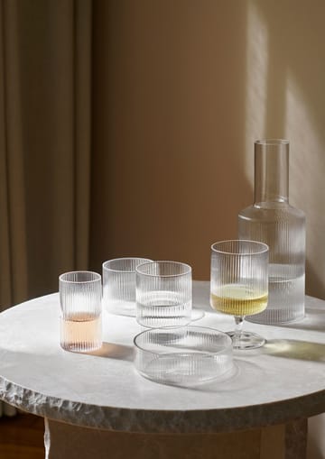 Ripple glass low 4-pack - Clear - Ferm Living