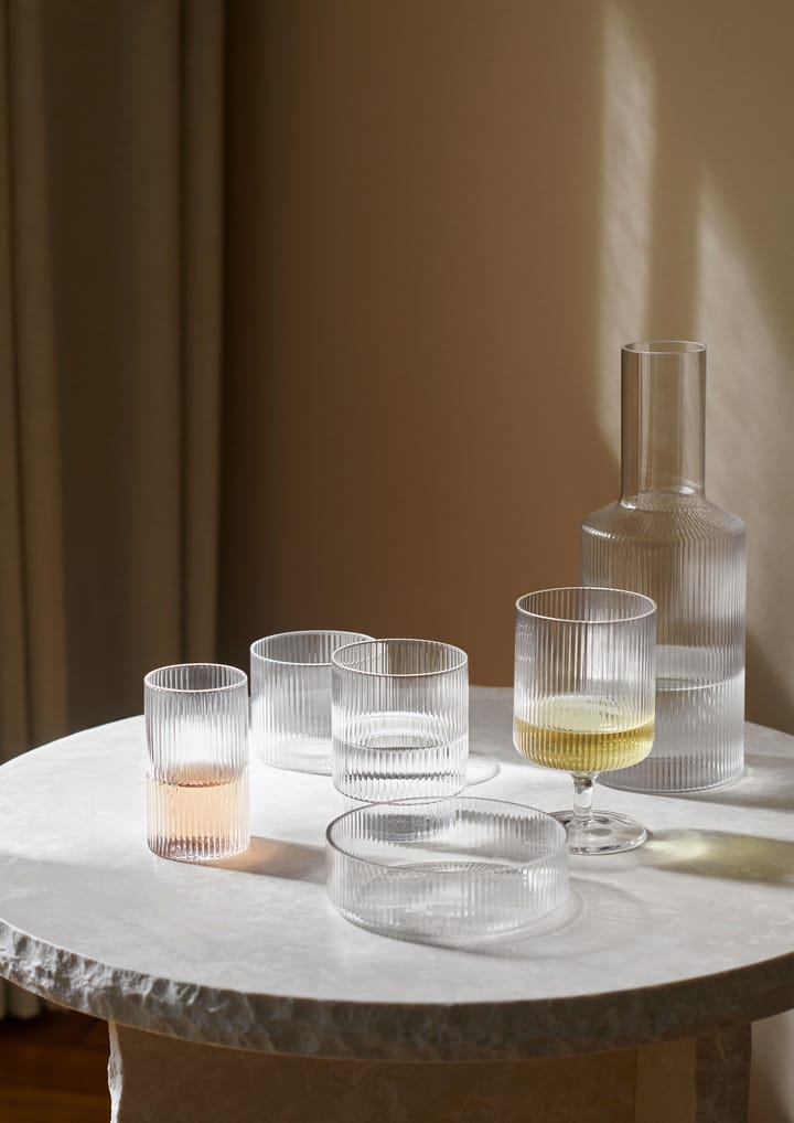 Ripple glass low 4-pack, Clear Ferm Living