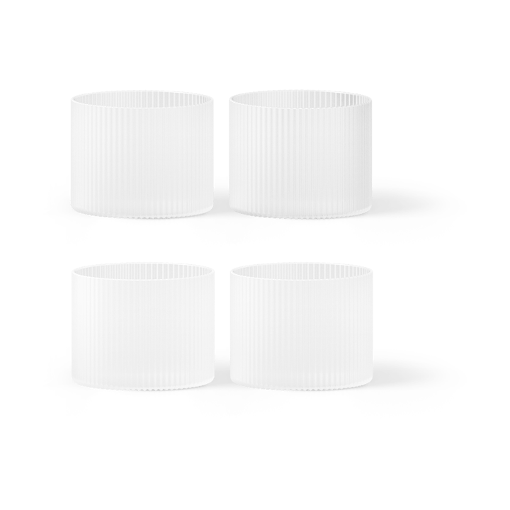 Ripple glass low 4-pack - Frosted - Ferm Living
