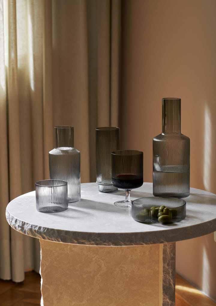 Ripple glass low 4-pack, Smoked Grey Ferm Living
