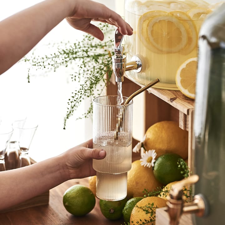 Ripple long drink glass 4-pack, clear Ferm Living
