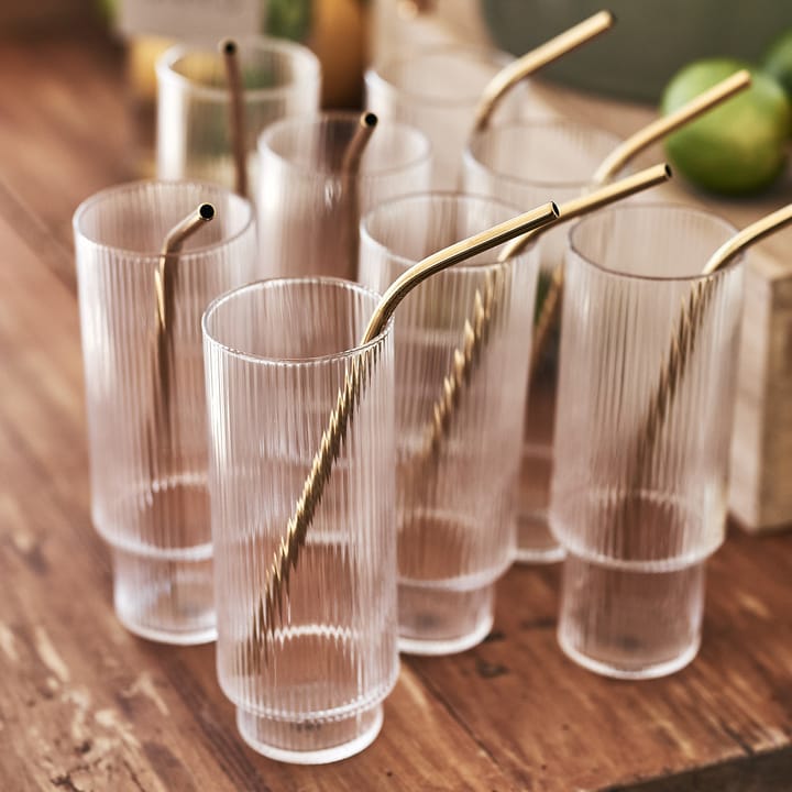 Ripple long drink glass 4-pack, clear Ferm Living