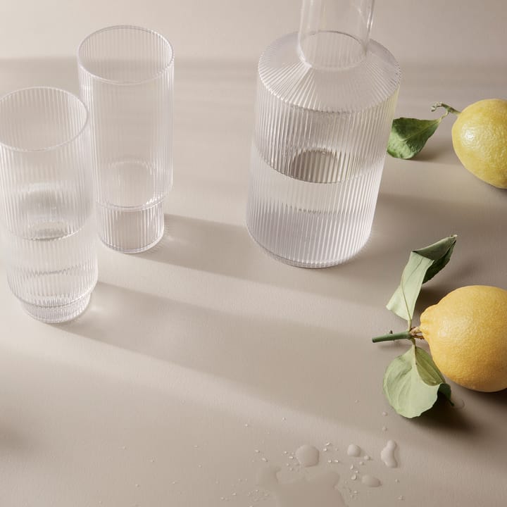 Ripple long drink glass 4-pack, clear Ferm Living