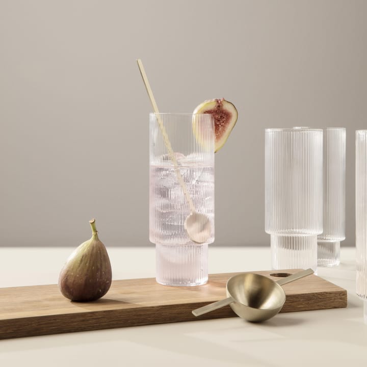 Ripple long drink glass 4-pack, clear ferm LIVING