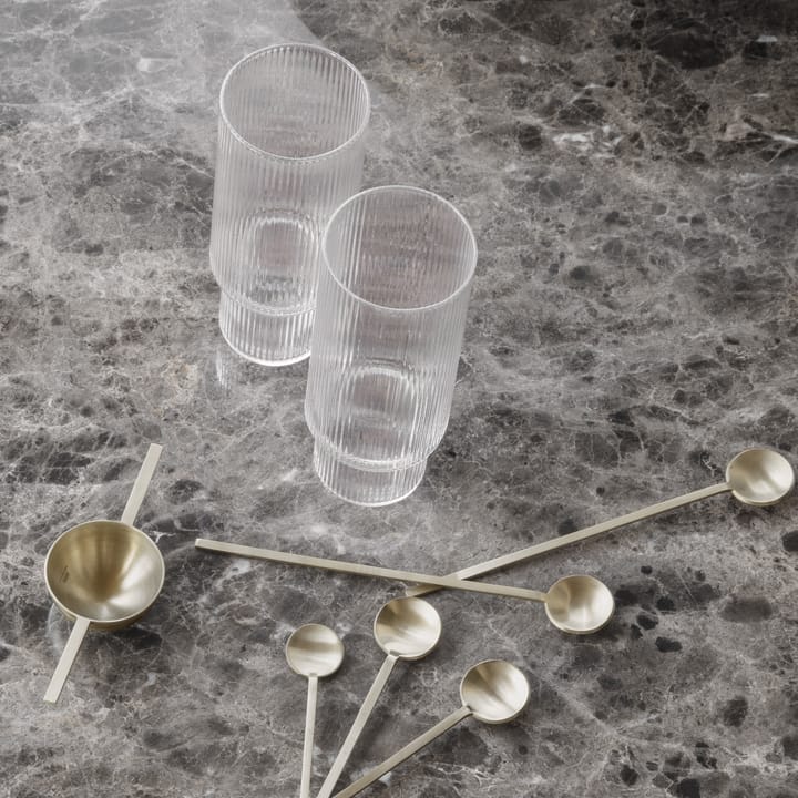 Ripple long drink glass 4-pack, clear Ferm Living