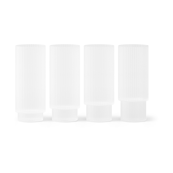 Ripple long drink glass 4-pack - Frosted - Ferm Living
