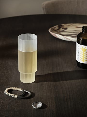 Ripple long drink glass 4-pack - Frosted - Ferm Living