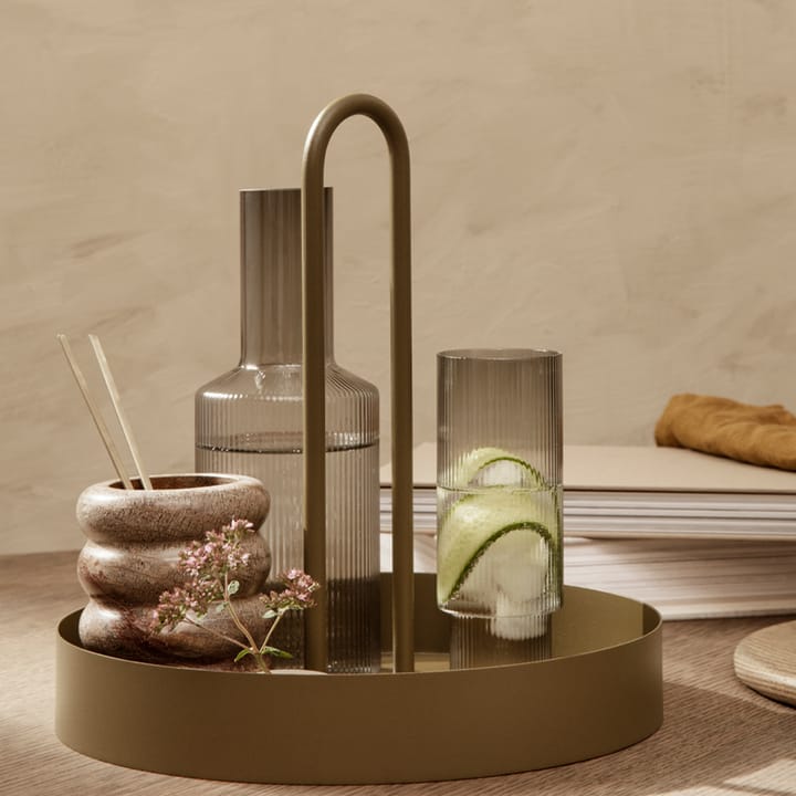 Ripple long drink glass 4-pack, smoked grey Ferm Living