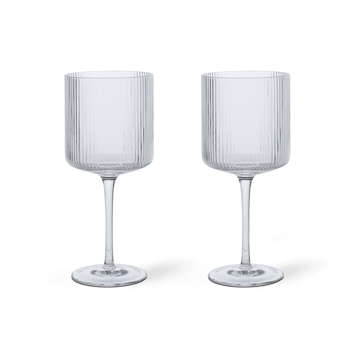 Ripple red wine glass 32,5 cl 2-pack - Clear - Ferm Living