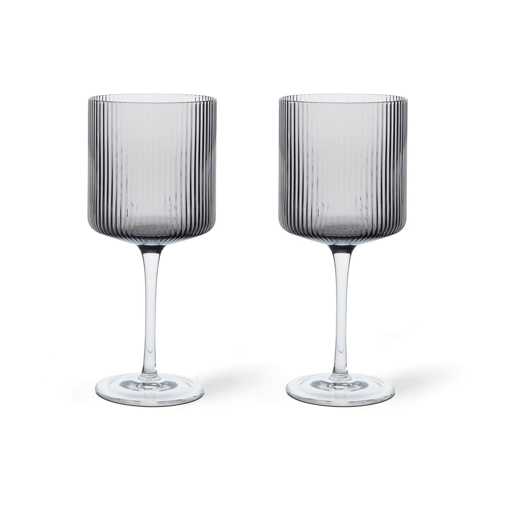 Ripple red wine glass 32,5 cl 2-pack, Smoked grey Ferm Living