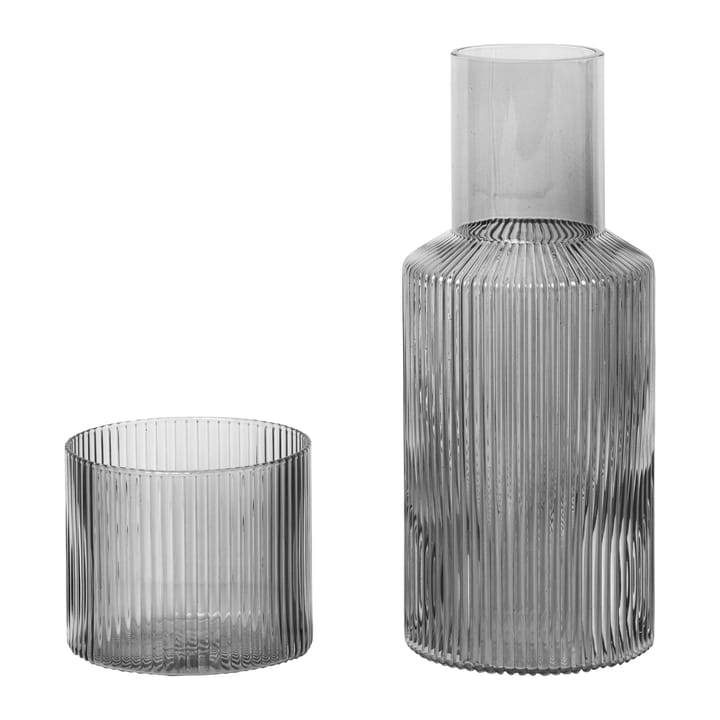 Ripple small carafe set, smoked grey ferm LIVING