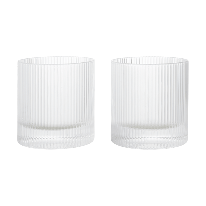 Ripple tumbler glass 25 cl 2-pack, Clear Ferm Living