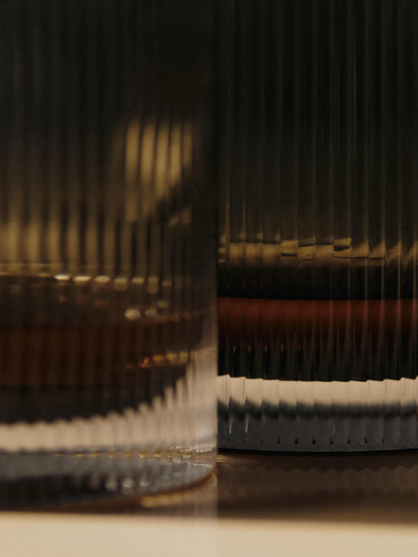 Ripple tumbler glass 25 cl 2-pack, Smoked Grey Ferm Living