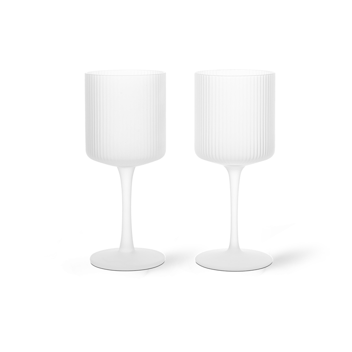 Ripple white wine glass 26 cl 2-pack - Frosted - Ferm Living