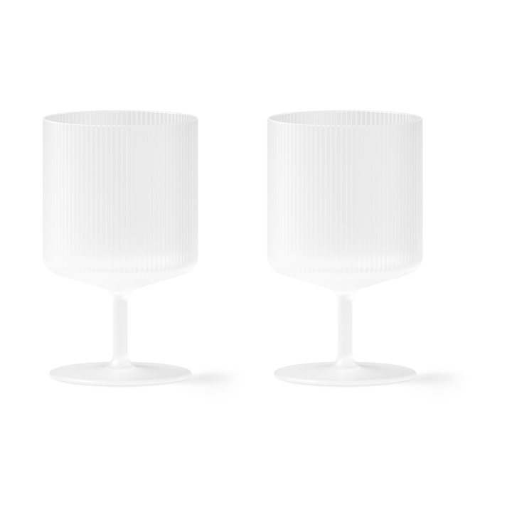 Ripple wine glass 2-pack - Frosted - Ferm Living