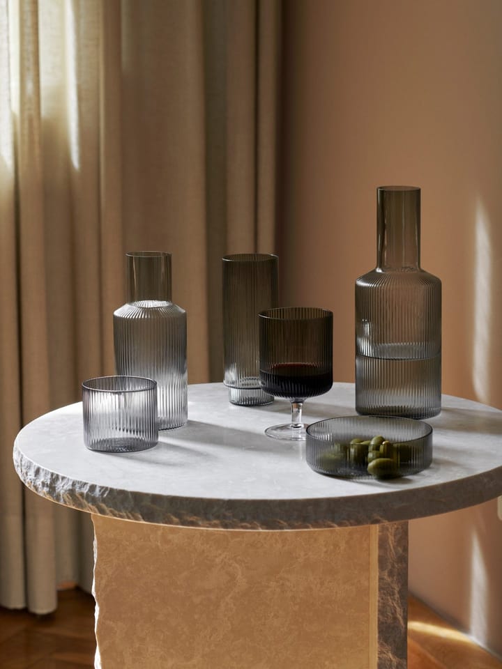 Ripple wine glass 2-pack, Smoked grey Ferm Living