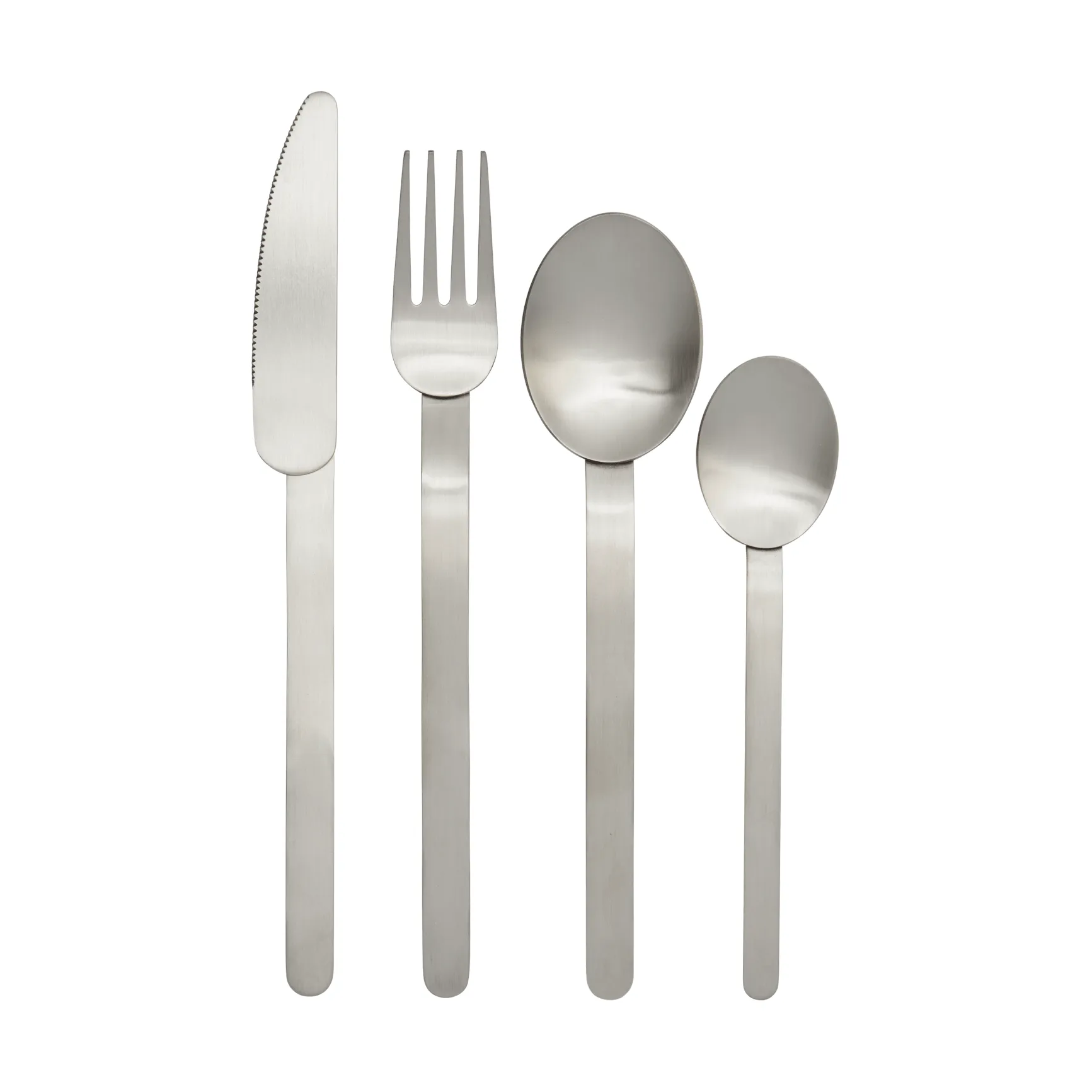 Stelo cutlery set 4 pieces, Brushed Stainless Steel Ferm Living
