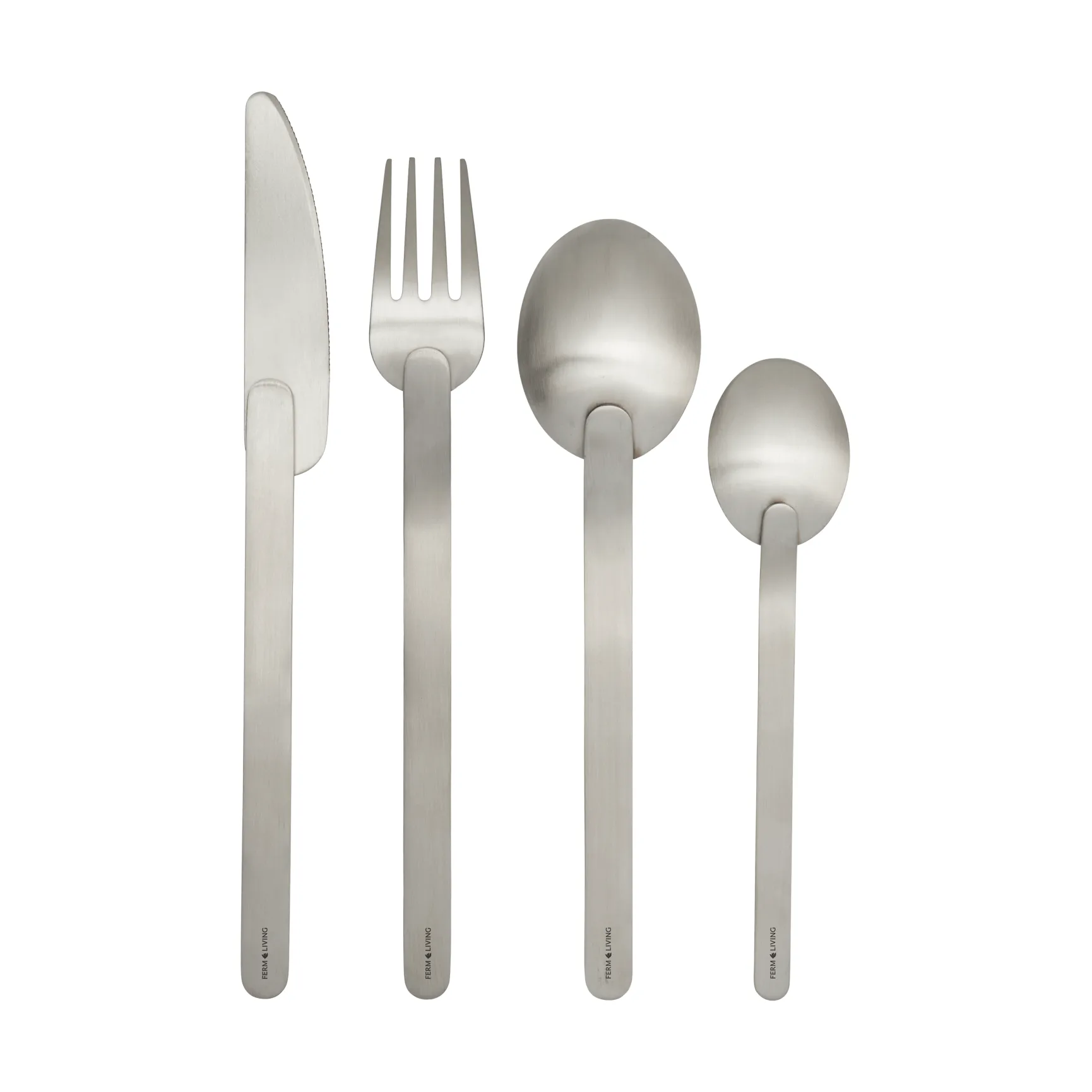 Stelo cutlery set 4 pieces, Brushed Stainless Steel Ferm Living