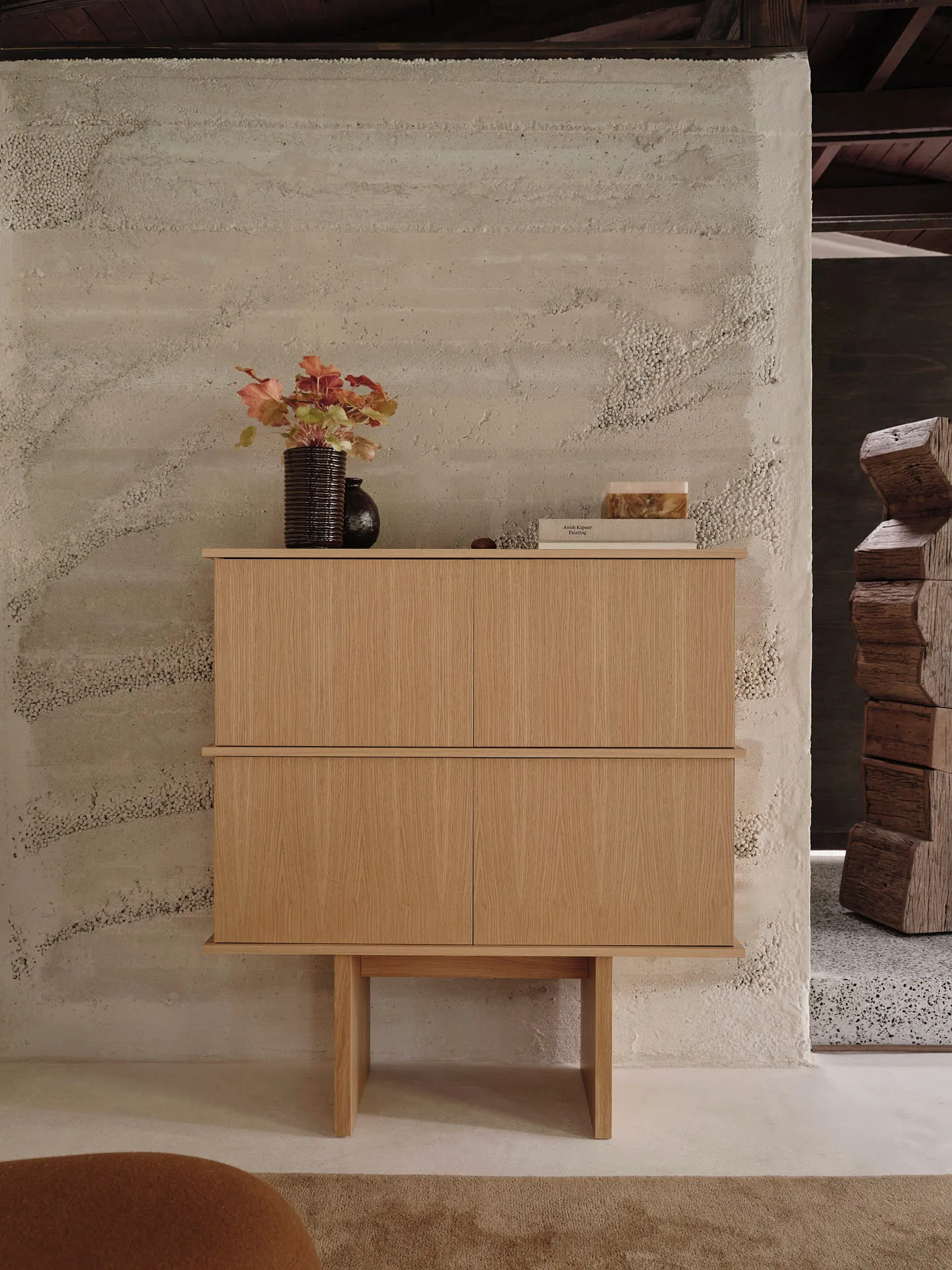 Stilt sideboard double 109x100 cm, Natural oak Ferm Living