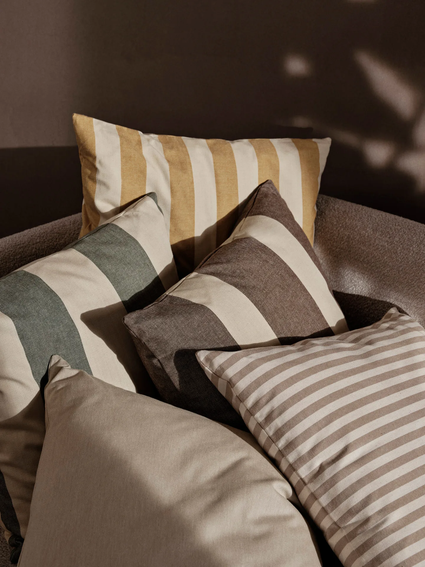 Strand outdoor cushion cover 50x50 cm, Carob brown-parchment Ferm Living