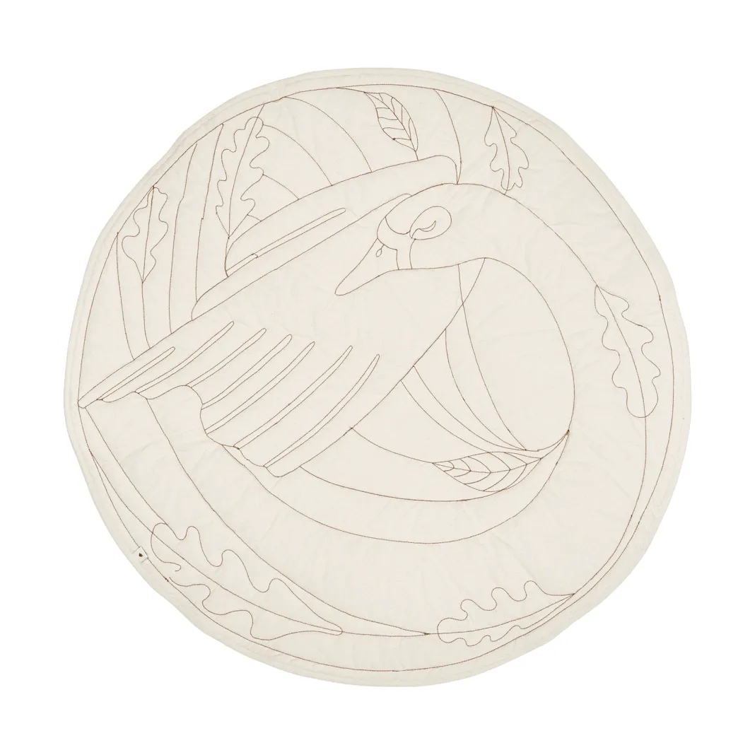Swan baby rug, Natural, Ø100 cm Ferm Living