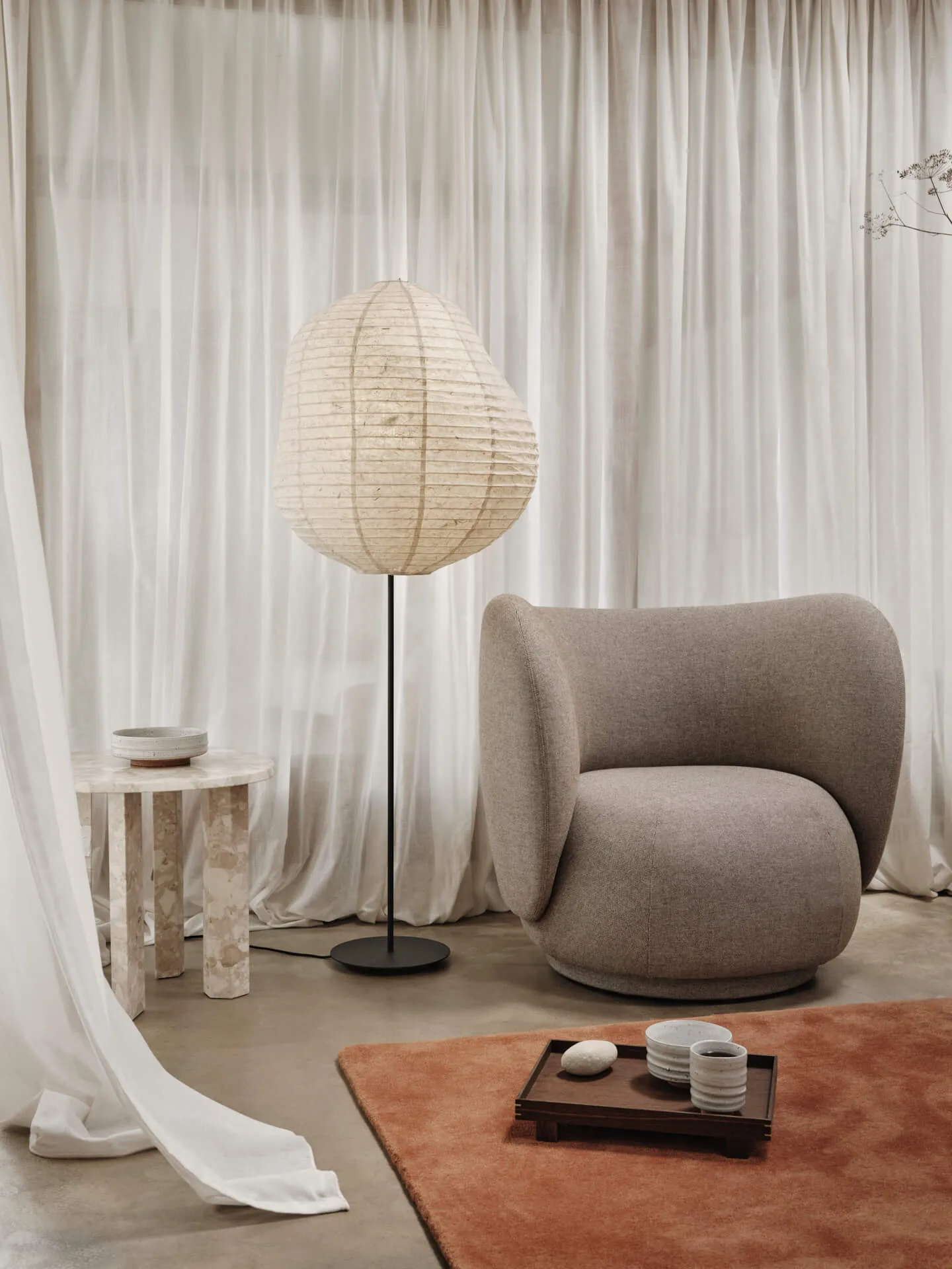 Taula side table Ø54,4x45 cm, Sand Ferm Living