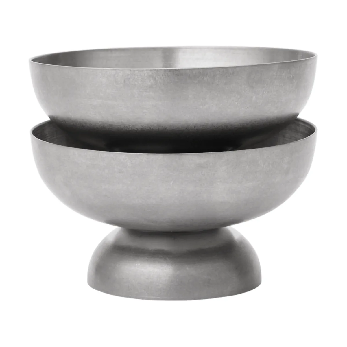 Tumbled glass bowl, Stainless steel Ferm Living