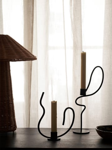 Valse candlestick low - Black - Ferm Living