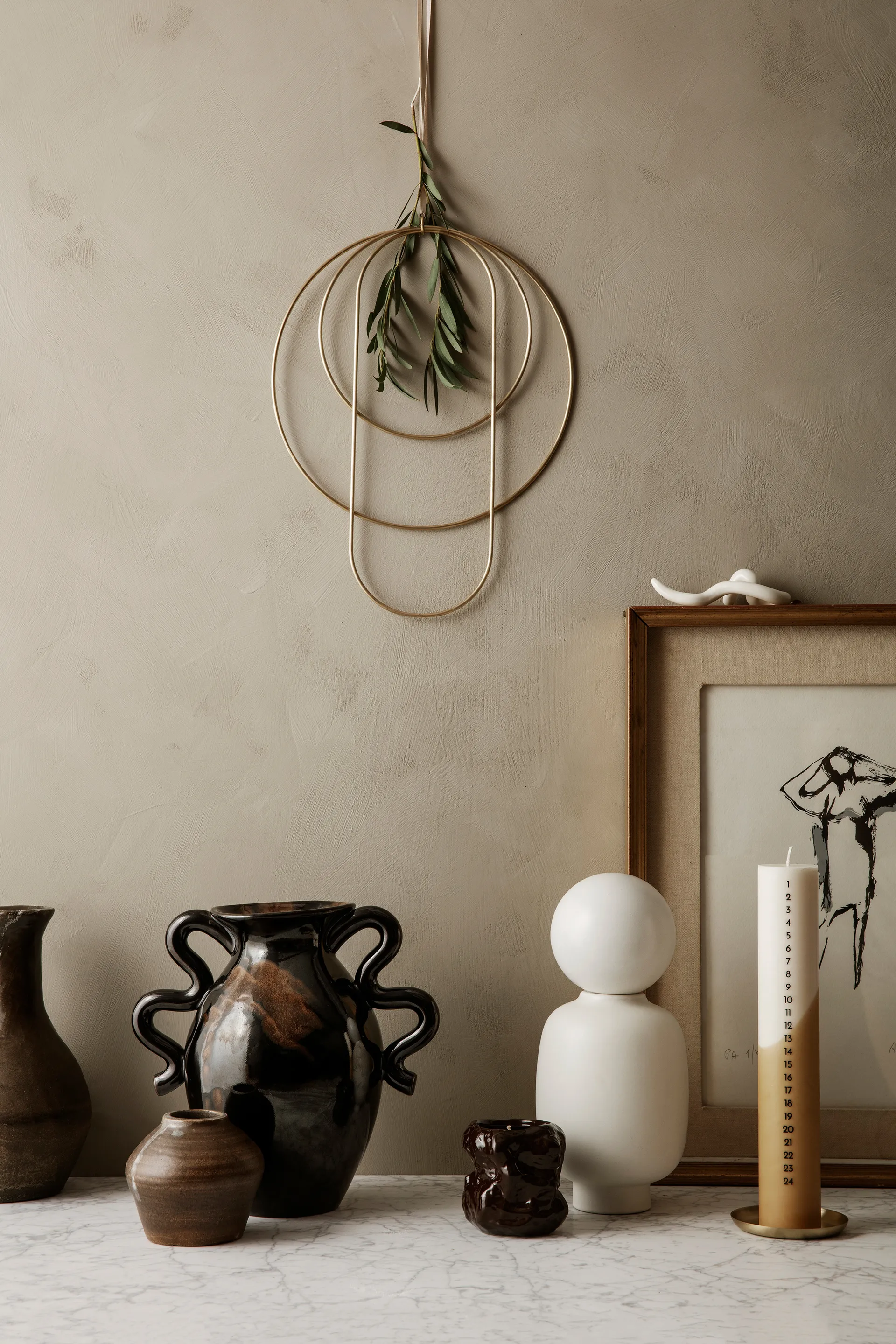 Verso vase 27 cm, Black-brown Ferm Living