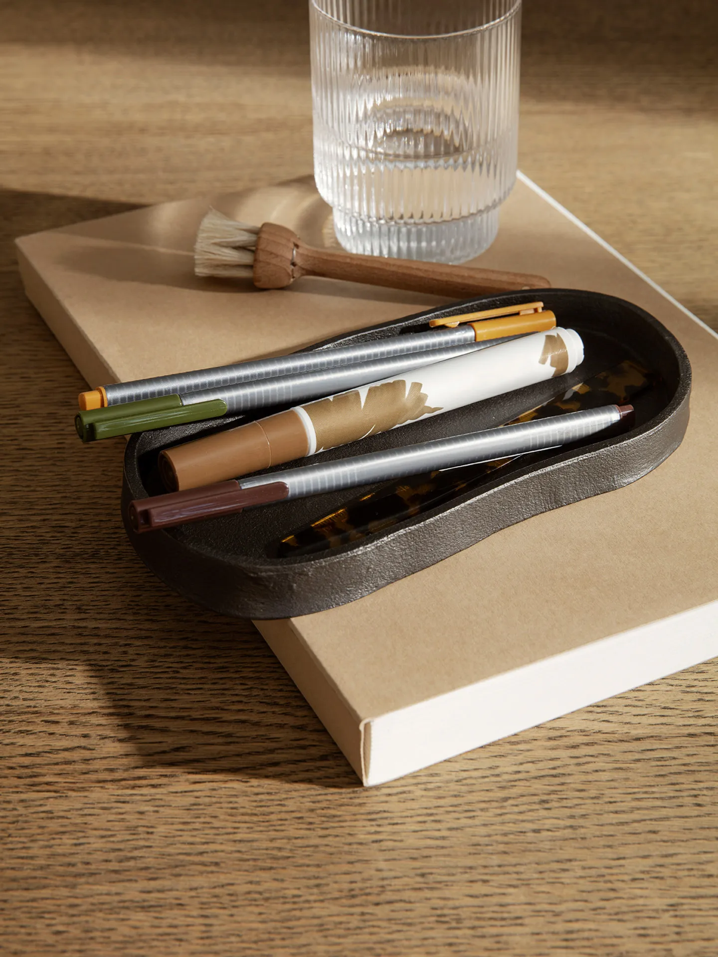 Yama tray oval 9.5x19 cm, Blackened aluminum Ferm Living