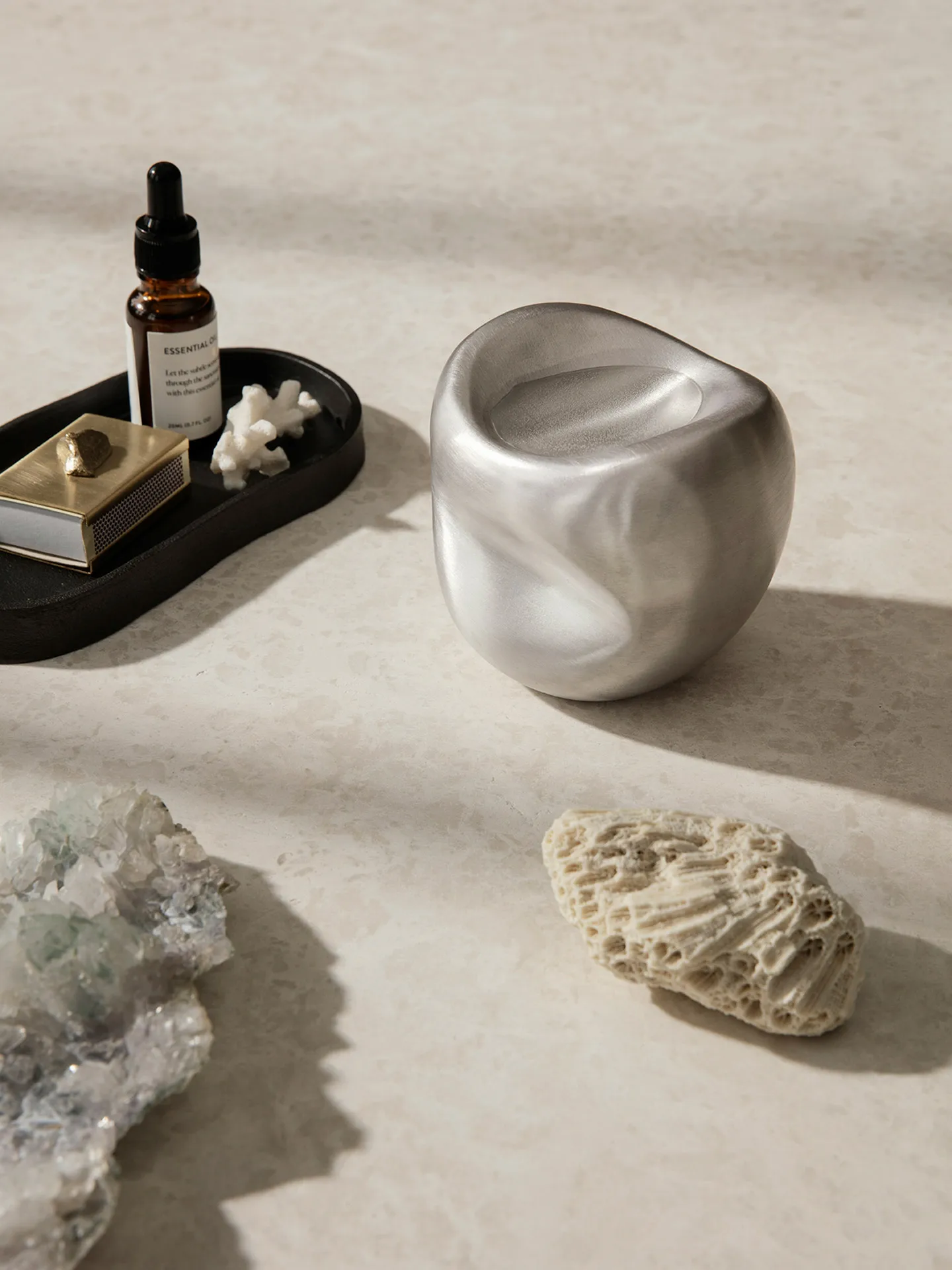 Yama tray oval 9.5x19 cm, Blackened aluminum Ferm Living