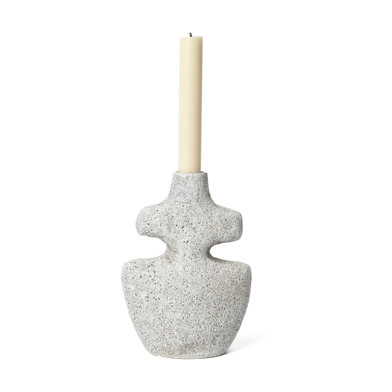 Yara candlestick medium, Grey Pumice Ferm Living