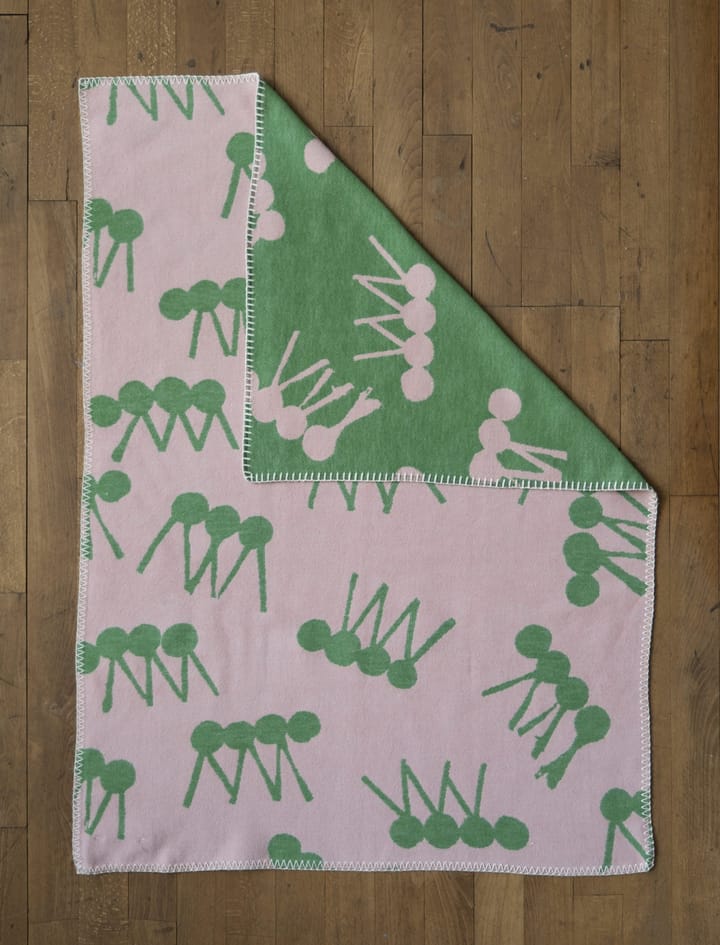 Ant baby blanket 70x100 cm - Green-pink - Fine Little Day