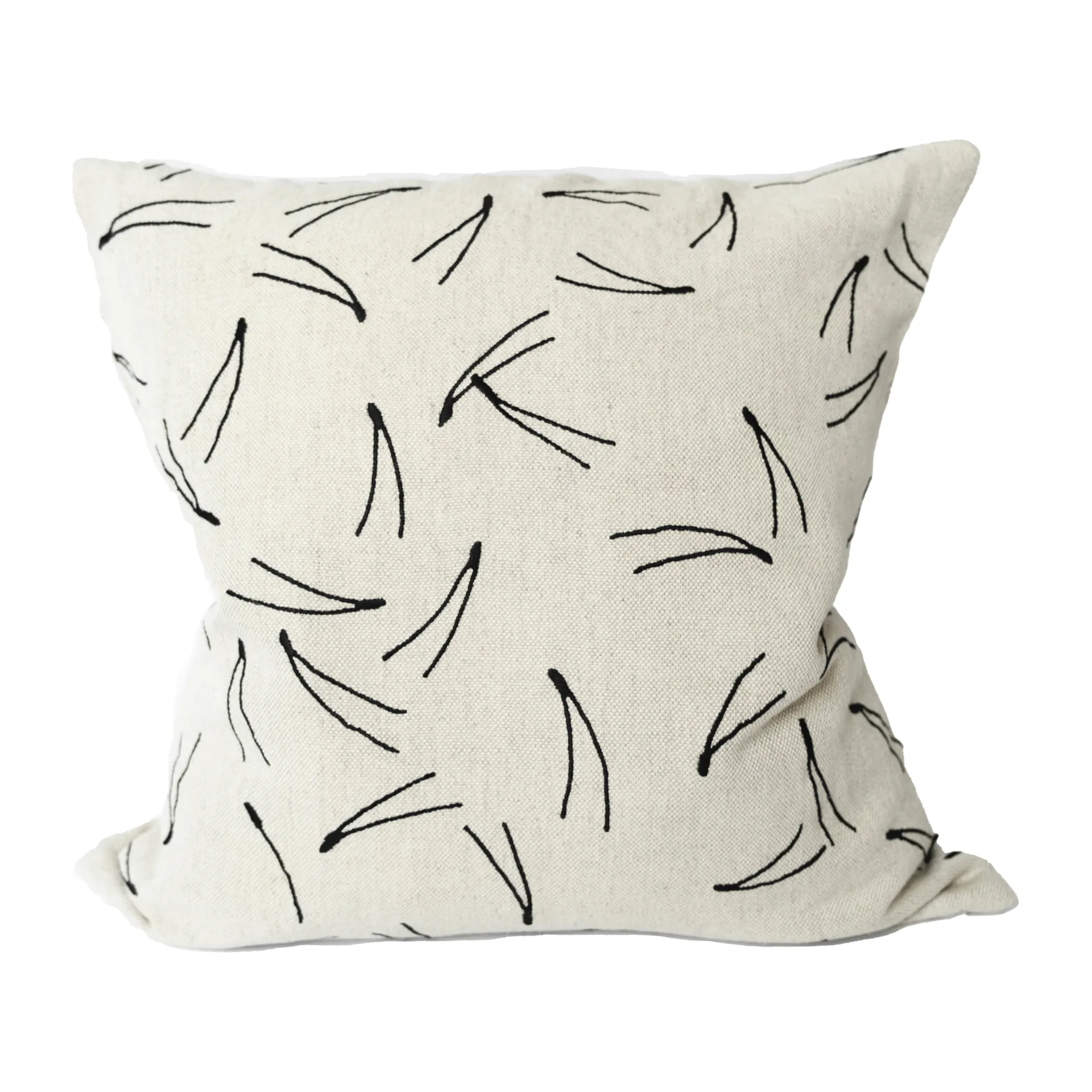 Barr pillowcase embroidered 48x48 cm, Natural-black Fine Little Day