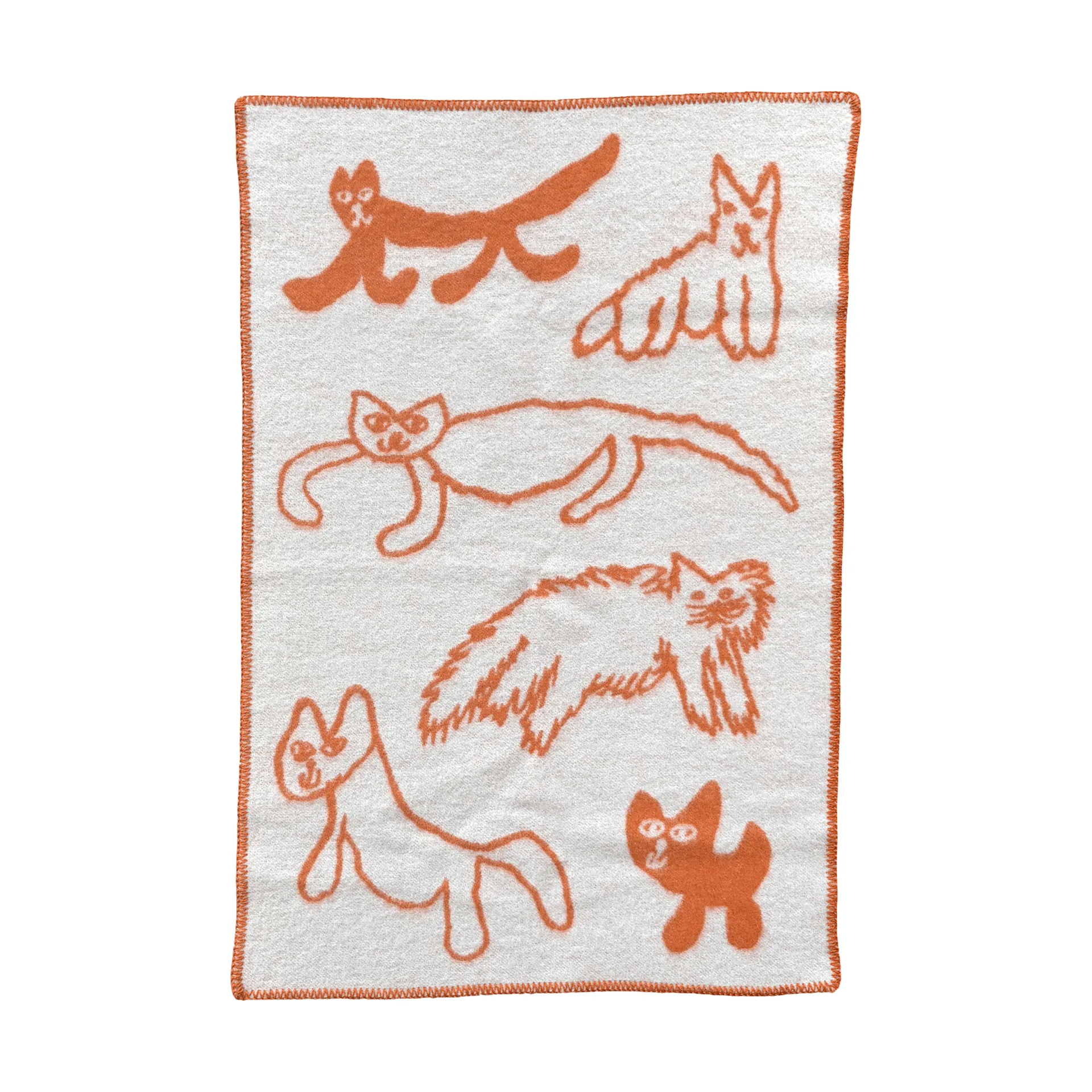 Cats wool throw, Orange, 65x95 cm Fine Little Day