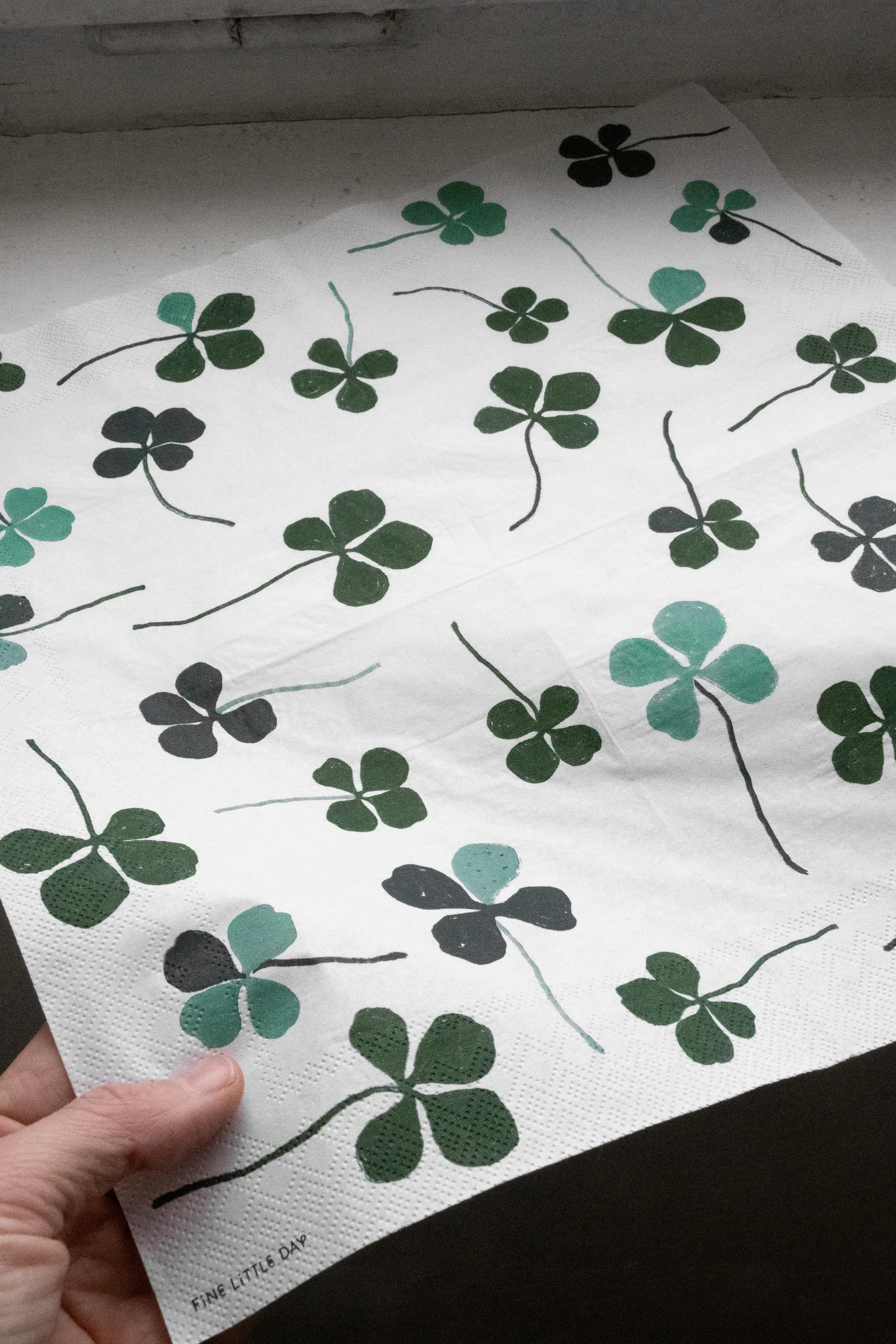 Clover napkin 25 pack, White-green Fine Little Day
