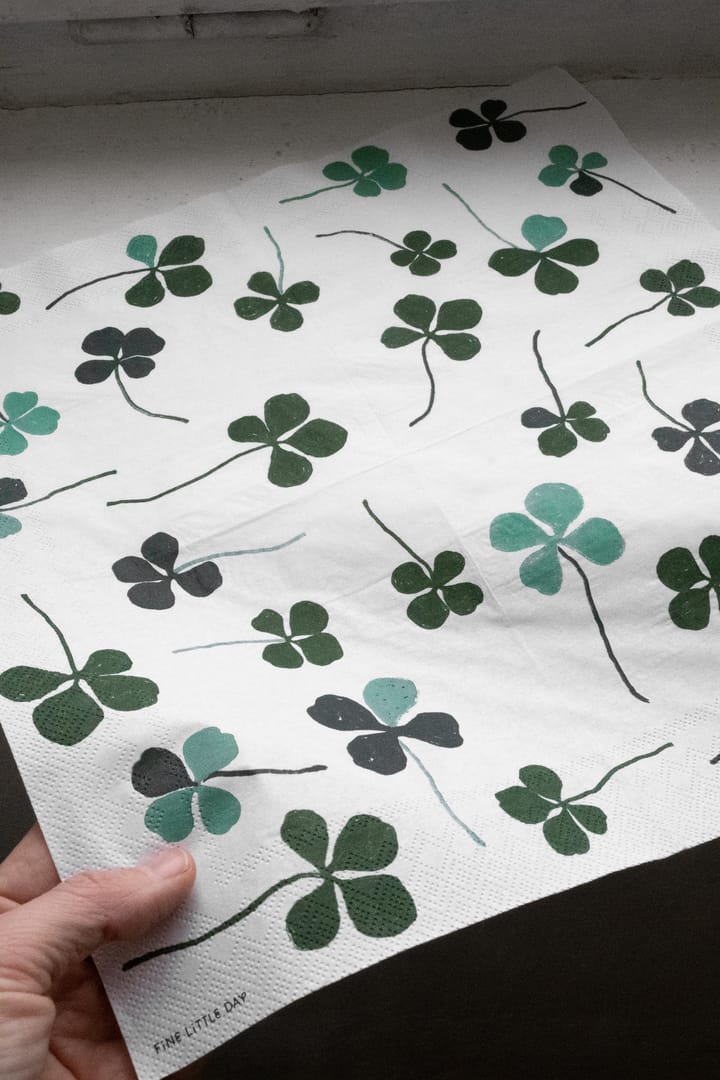 Clover napkin 25 pack, White-green Fine Little Day