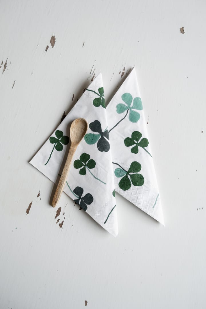 Clover napkin 25 pack, White-green Fine Little Day