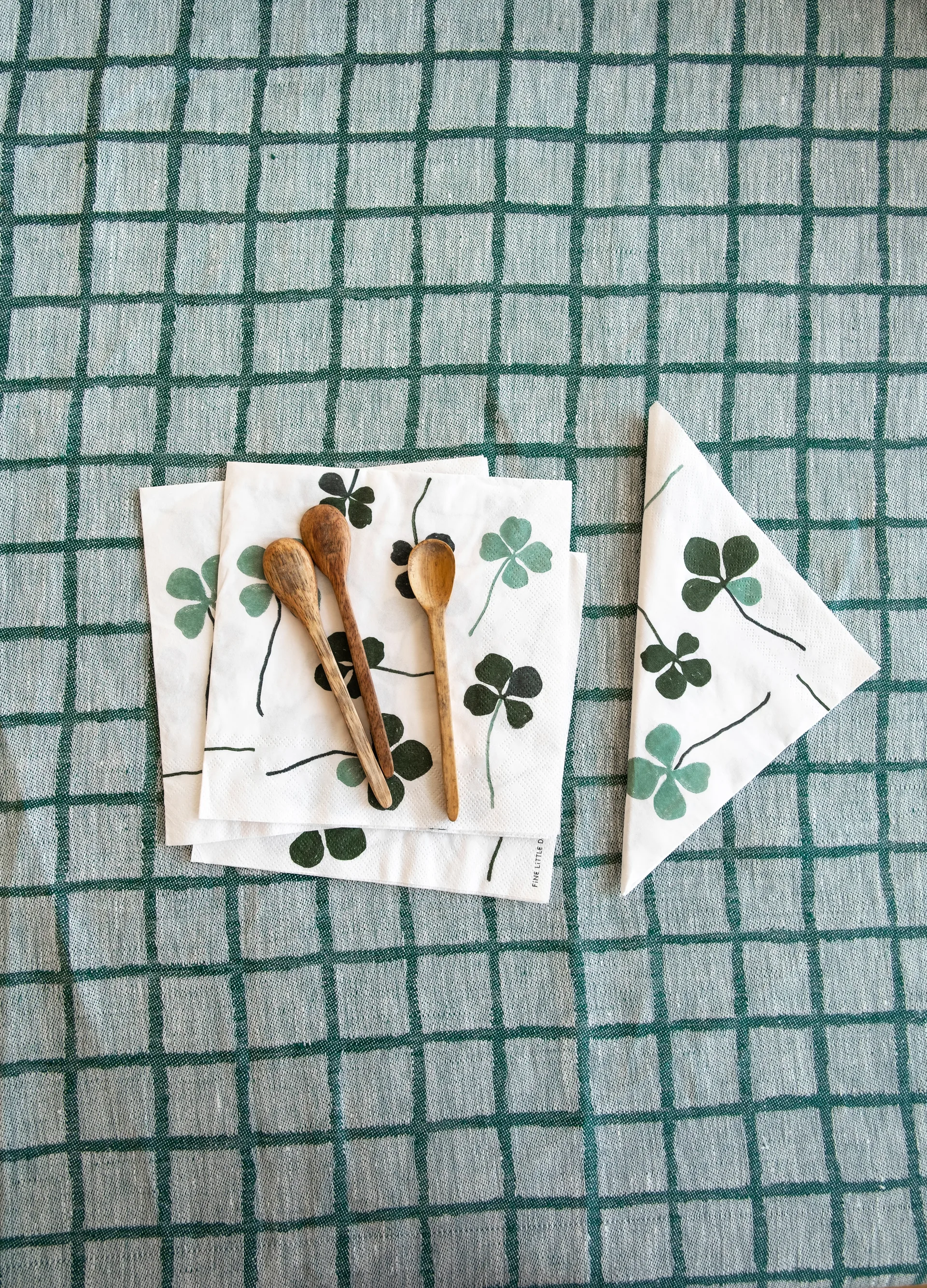 Clover napkin 25 pack, White-green Fine Little Day