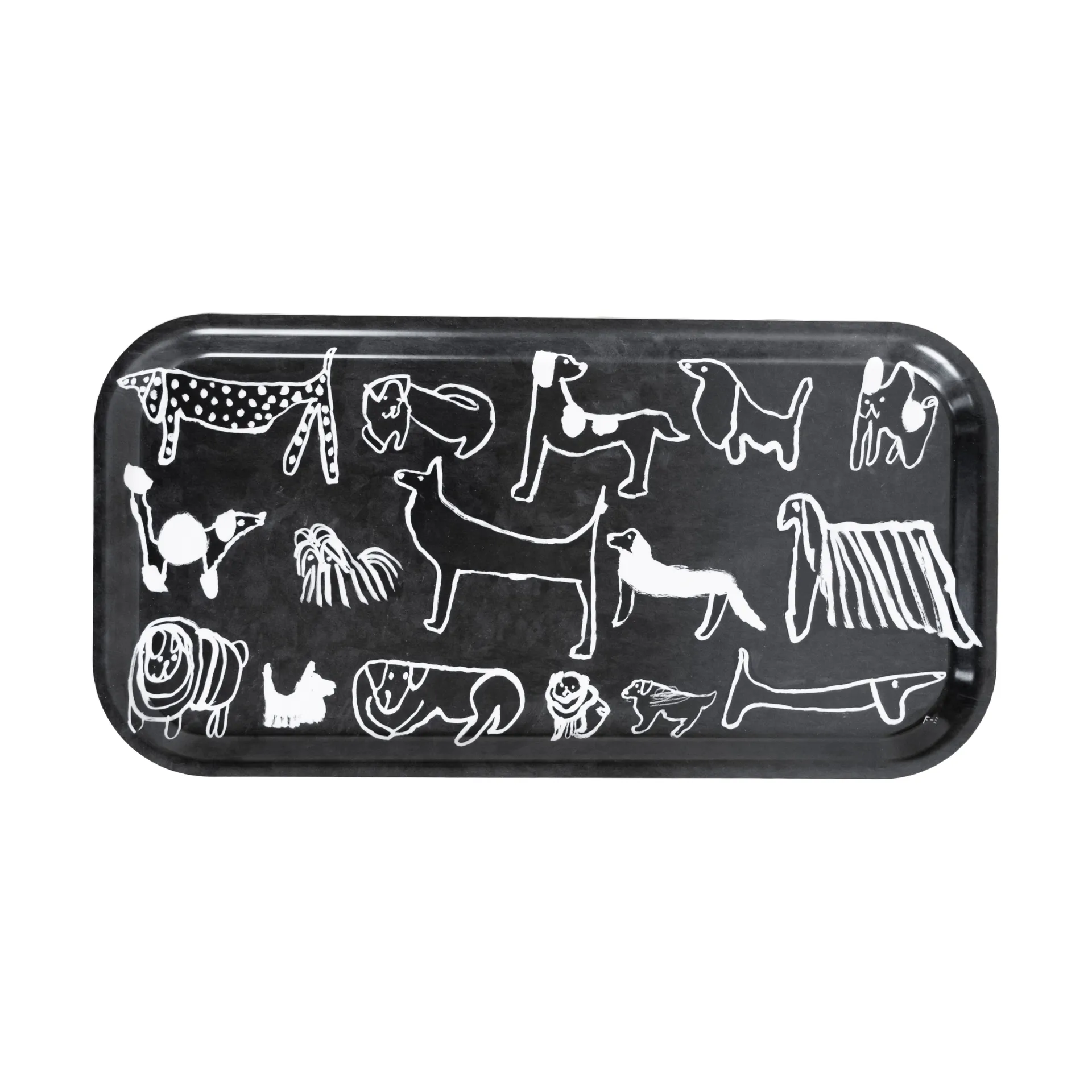 Dogs tray 22x43 cm, Black-white Fine Little Day